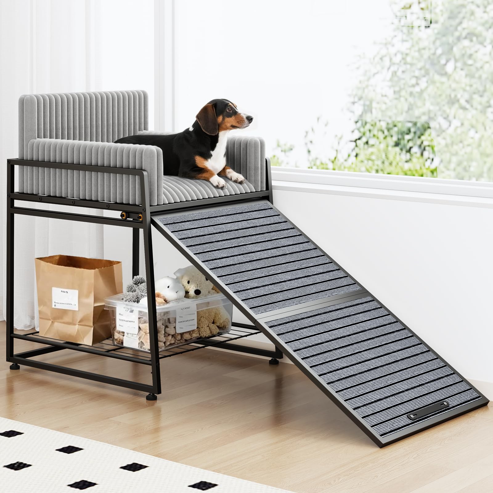 Photo 1 of Pet Stairs Ramp with Seat,Dog Window Perch with Storage