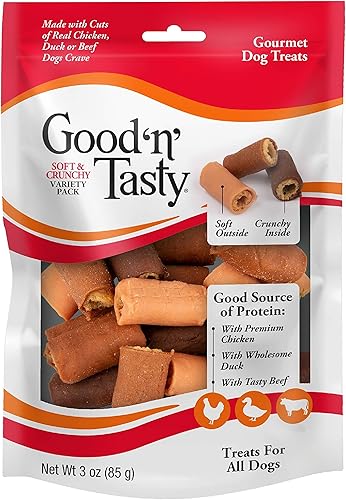 Good'n'Fun Good'n'Tasty Gourmet - Golosinas para perros, 3 onzas (paquete de 1)