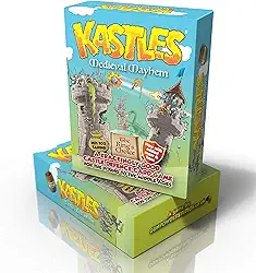 Kastles: Medieval Mayhem - a Strategy Castle Defence Family Card Game for 2 to 4 | Wizards | Dragons | Battling | Castle defence Fun
