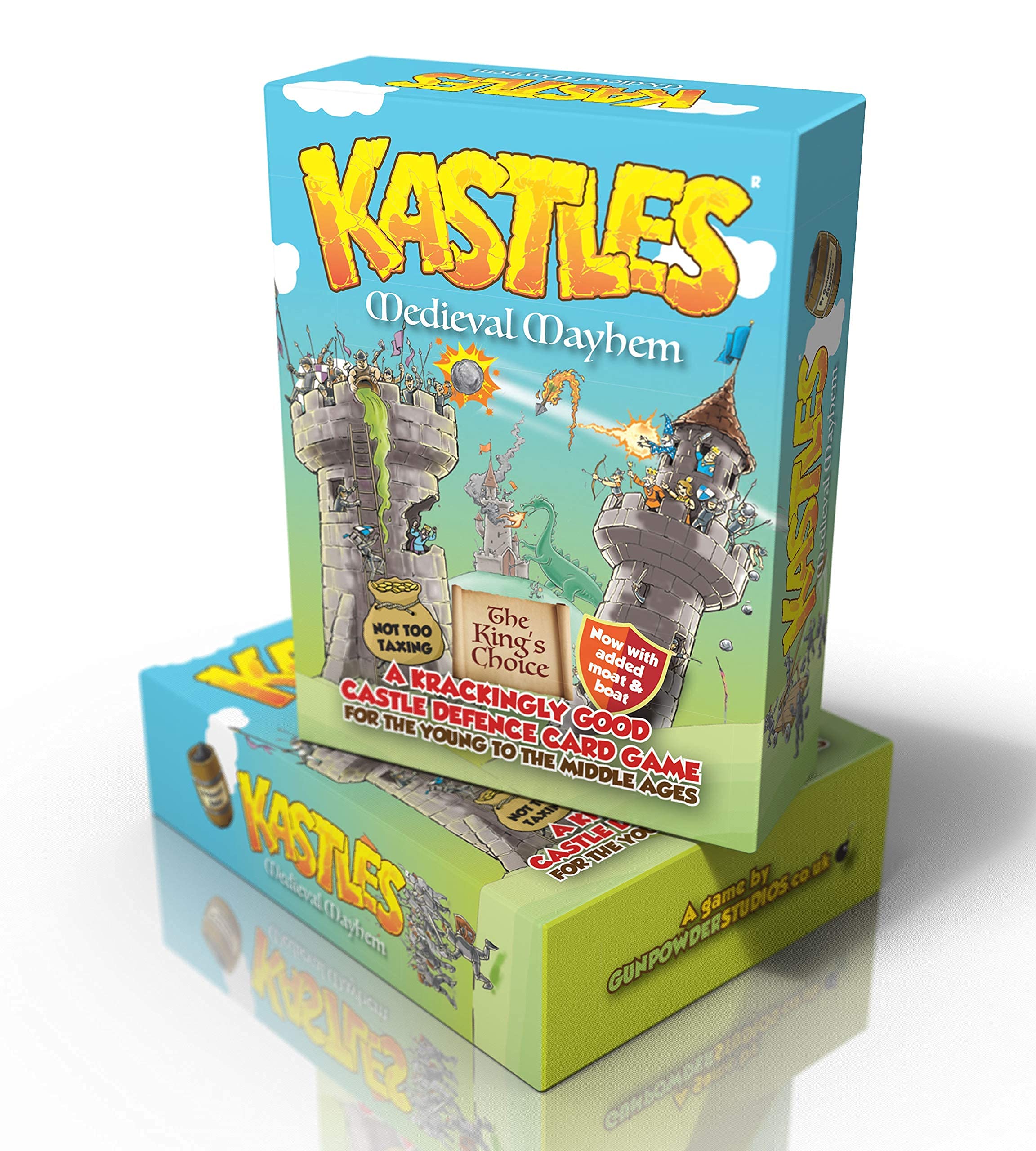 KASTLES is a popular Castle Defence Card Game | Defend Your Stronghold: Gunpowder, Dragons, Catapults, Rocks & Arrows | 2-4 Players | A fun Strategy Game for Kids & Adults | Travel & Family Friendly