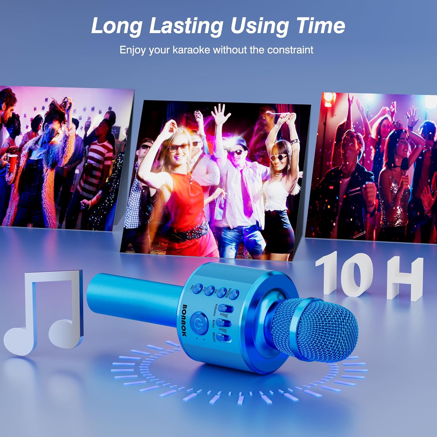 BONAOK Wireless Bluetooth Karaoke Microphone,3-in-1 Portable Handheld Karaoke Mic Speaker Machine Home Party Birthday for All Smartphones PC(Q37 Rose Gold) - imagen 2