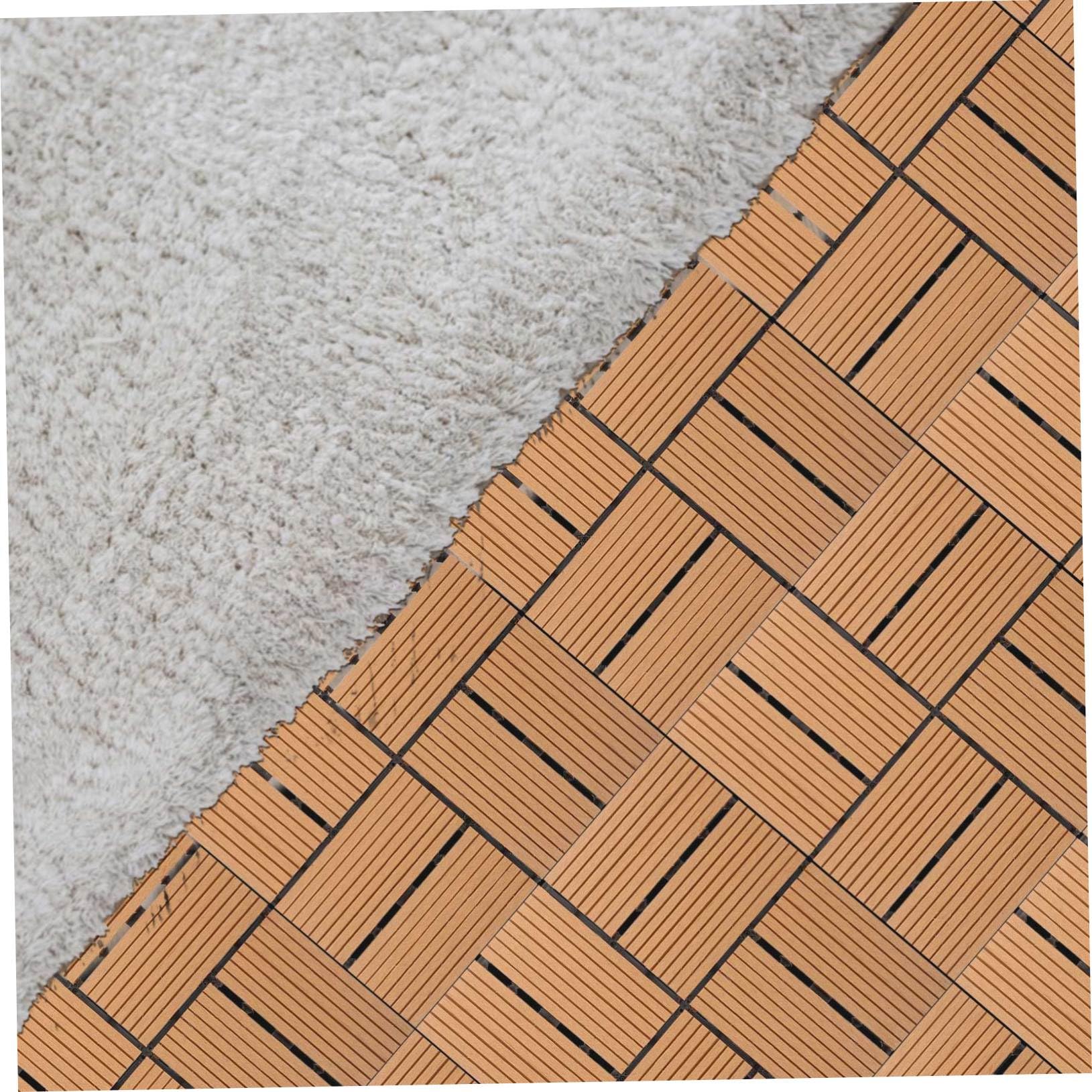 Baldosas Entrelazadas de Madera Plástica para Terraza Exterior