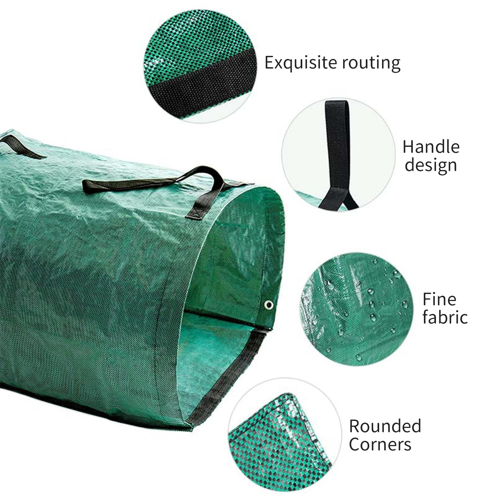 Sacs à déchets de jardin robustes – Sacs de jardin réutilisables avec poignées pour l'élimination des feuilles et des débris, design pliable, capacité de 200 l