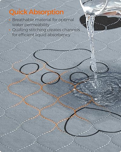 Miniatura 4 de Feandrea Almohadilla lavable para orina de perro, paquete de 2, reutilizable, 24 x 18 pulgadas, S, impermeable para entrenamiento de mascotas, a