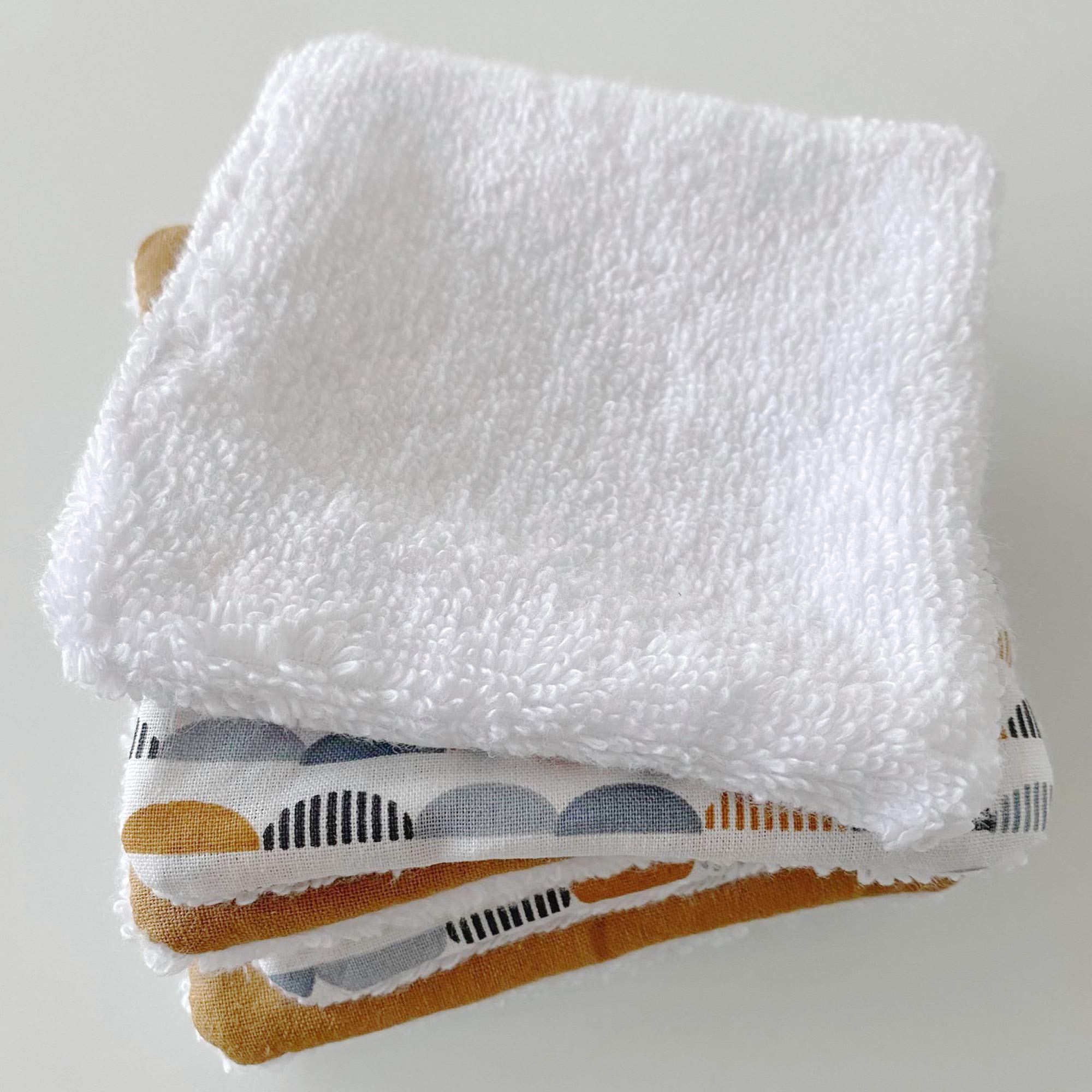 Sevira Kids Lingettes bébé lavables en coton Demi-lunes