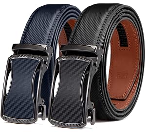 Ratchet Belts for Men 2 Pack - Mens Belt Leather with 35mm in Gift Set Box