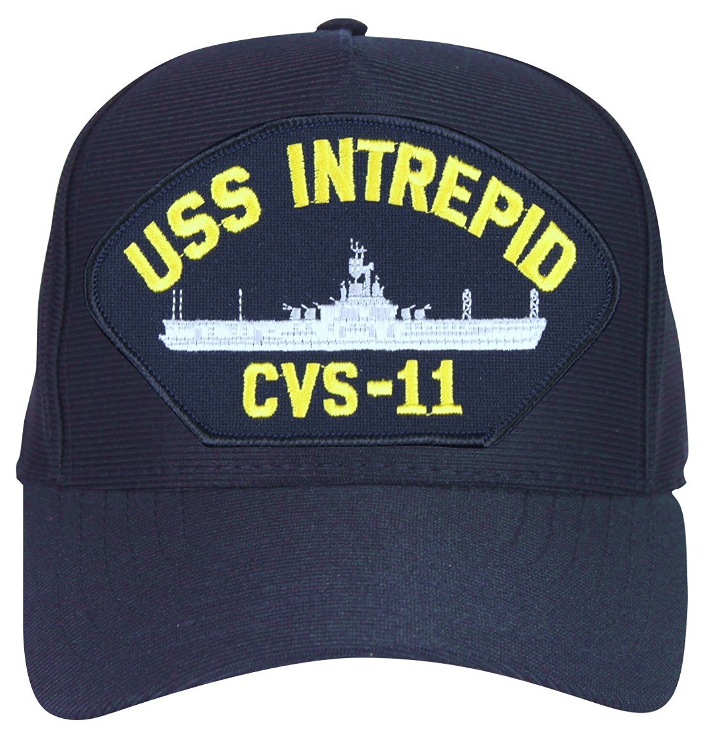 USS Intrepid CVS-11 Baseball Cap. Navy Blue. Made in USA