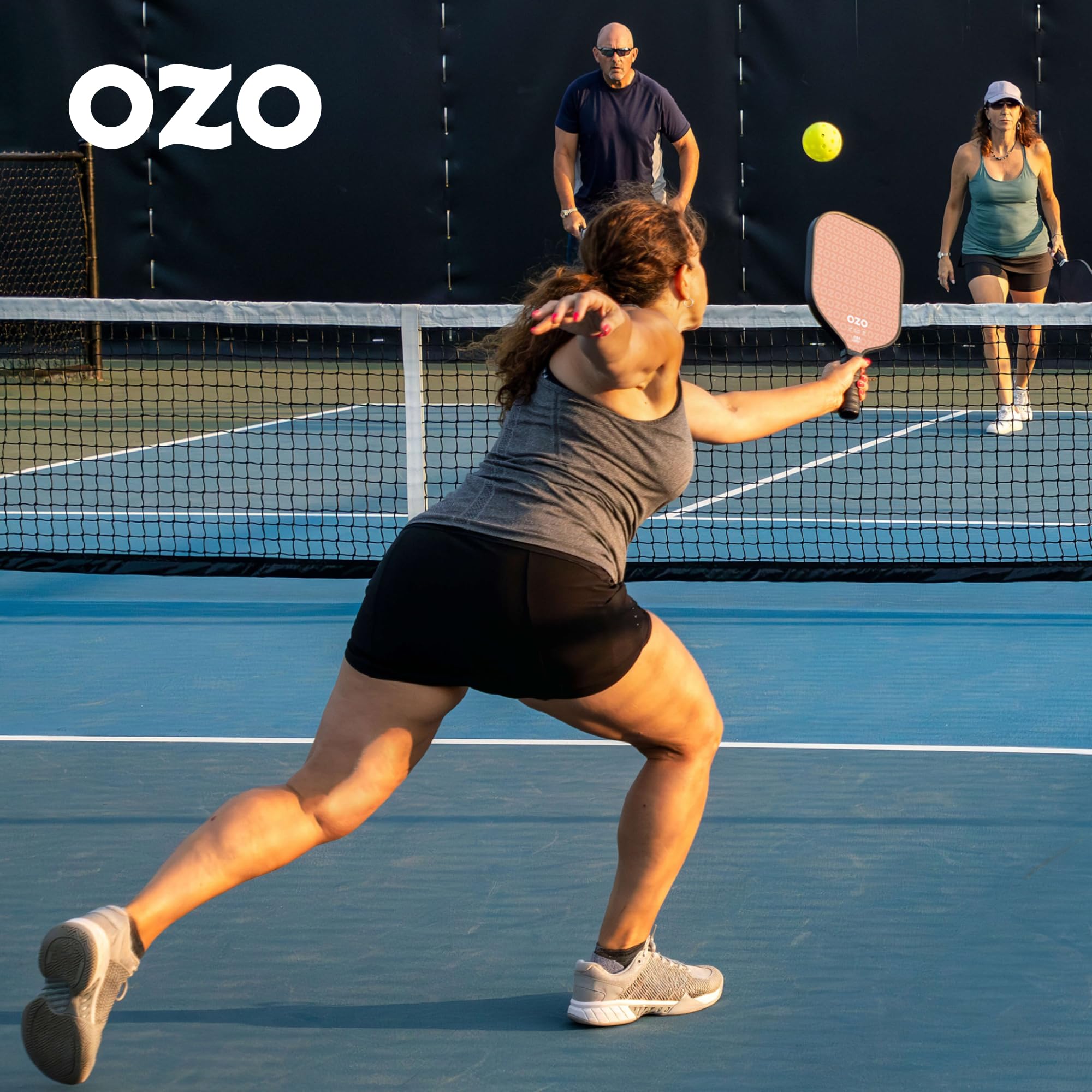 OZO Set of 2 Paddles + 4 Balls - Paddle Unisex Adulto