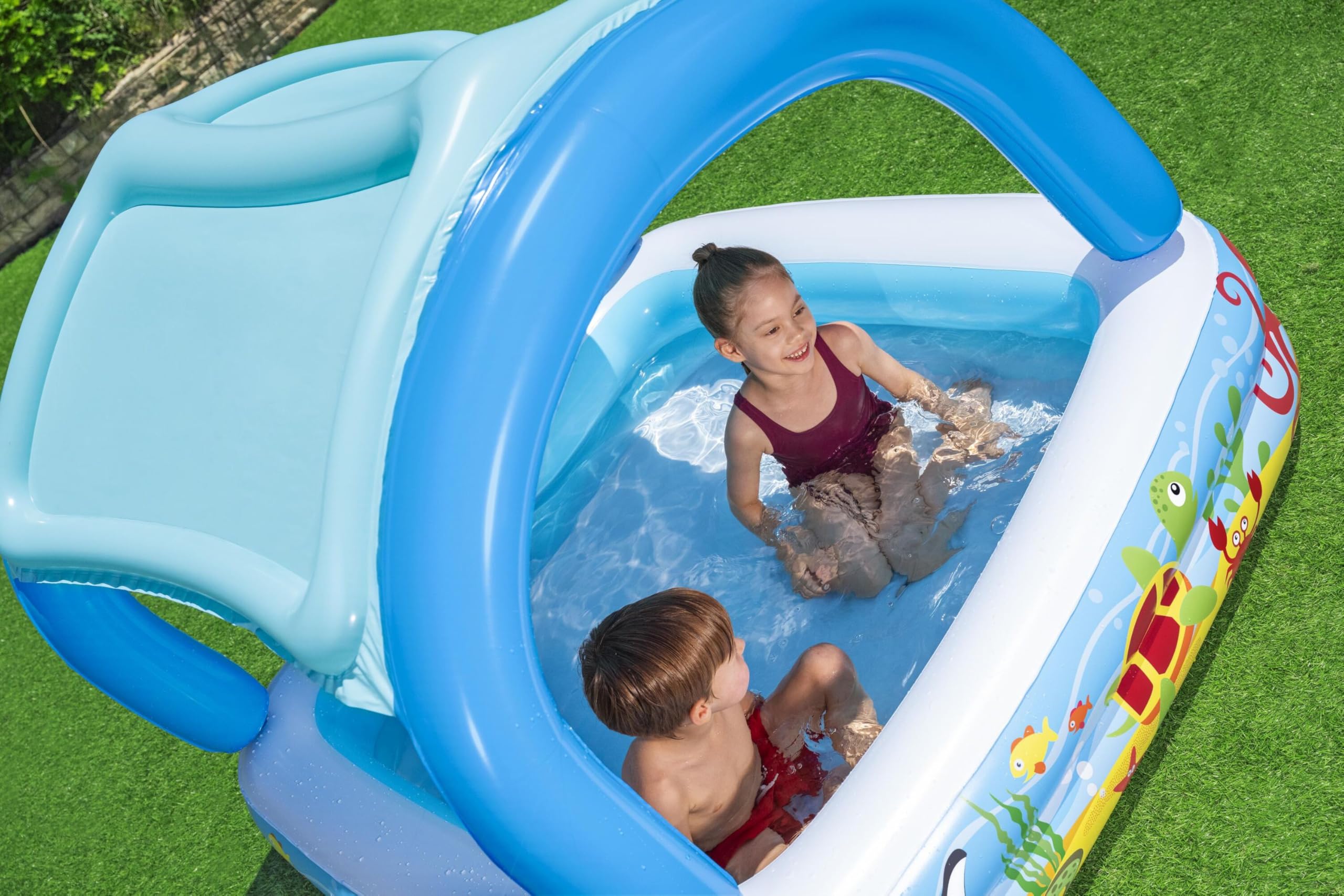 Bestway Planschbecken Pavillon Canopy Play Pool Mehrfarbig 147 x147 x 122 cm
