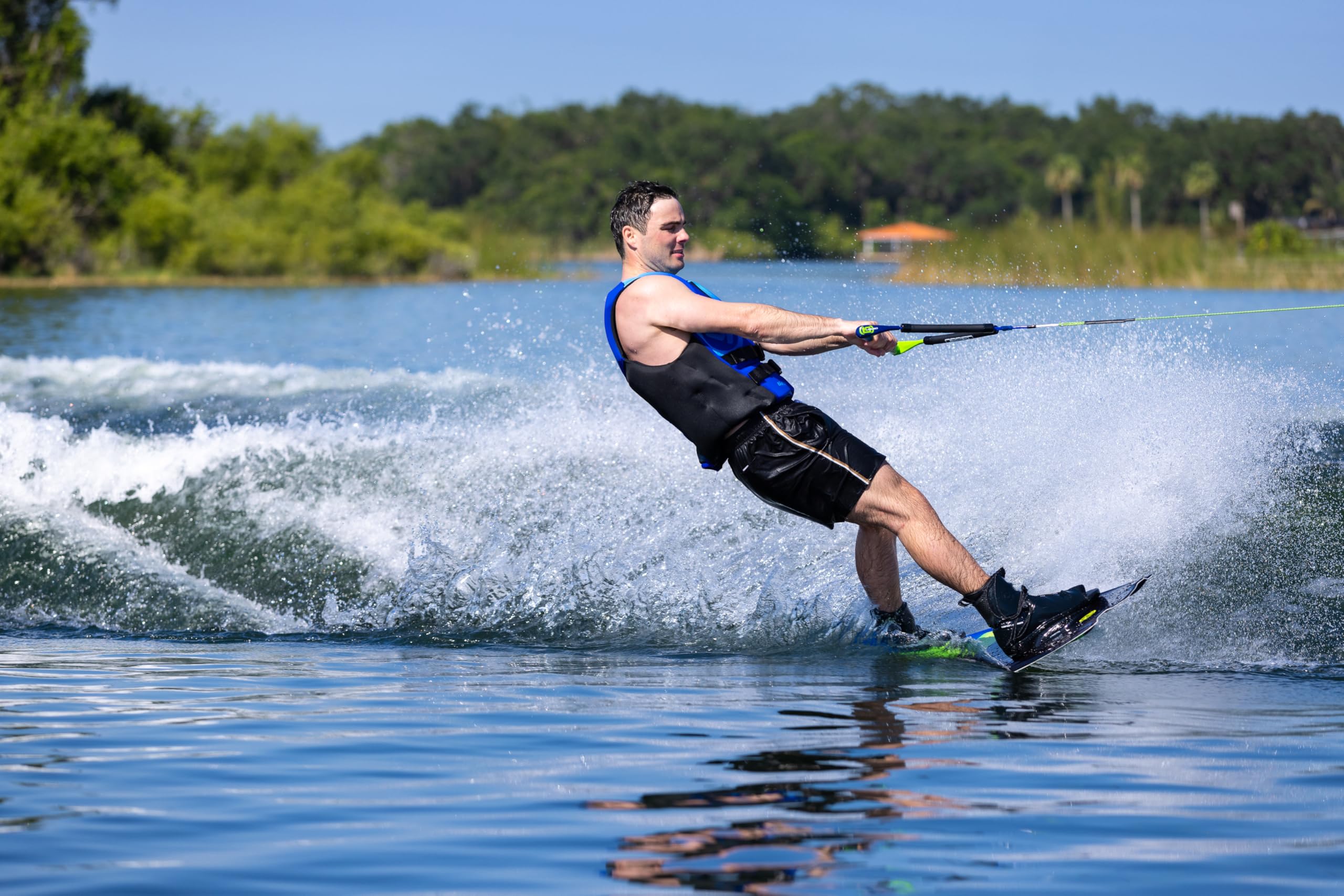 O'Brien Fusion Wake Handle with Dyneema Line – Adjustable 40'-65' Zero-Stretch Wakeboarding Rope