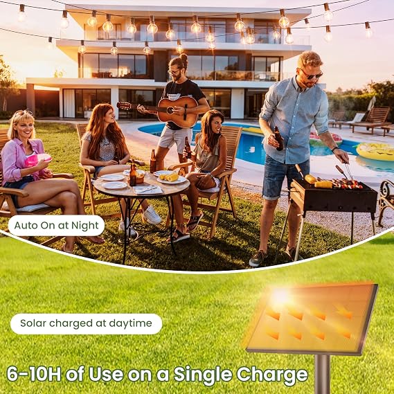Svater Solar String Lights Outdoor Waterproof LED 30 FT, Remote Dimmable