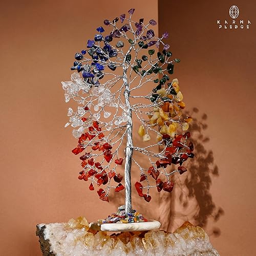 Miniatura 7 de Árbol de la vida de cristal curativo de 7 chakras, decoración del hogar y la oficina, árboles bonsái de dinero Feng Shui para energía positiva,