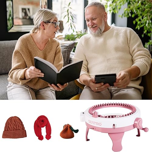 Miniatura 3 de SENTRO Máquina de tejer, máquina de tejer redonda de 48 agujas, kit de telares y tablas, herramientas de costura a mano para adultos, principiantes