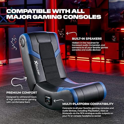 B08ZVWW798_image_3 X Rocker Eclipse - Silla de suelo para videojuegos, altavoces montados en reposacabezas con audio Bluetooth inalámbrico, 31 x 28 x 17 pulgadas