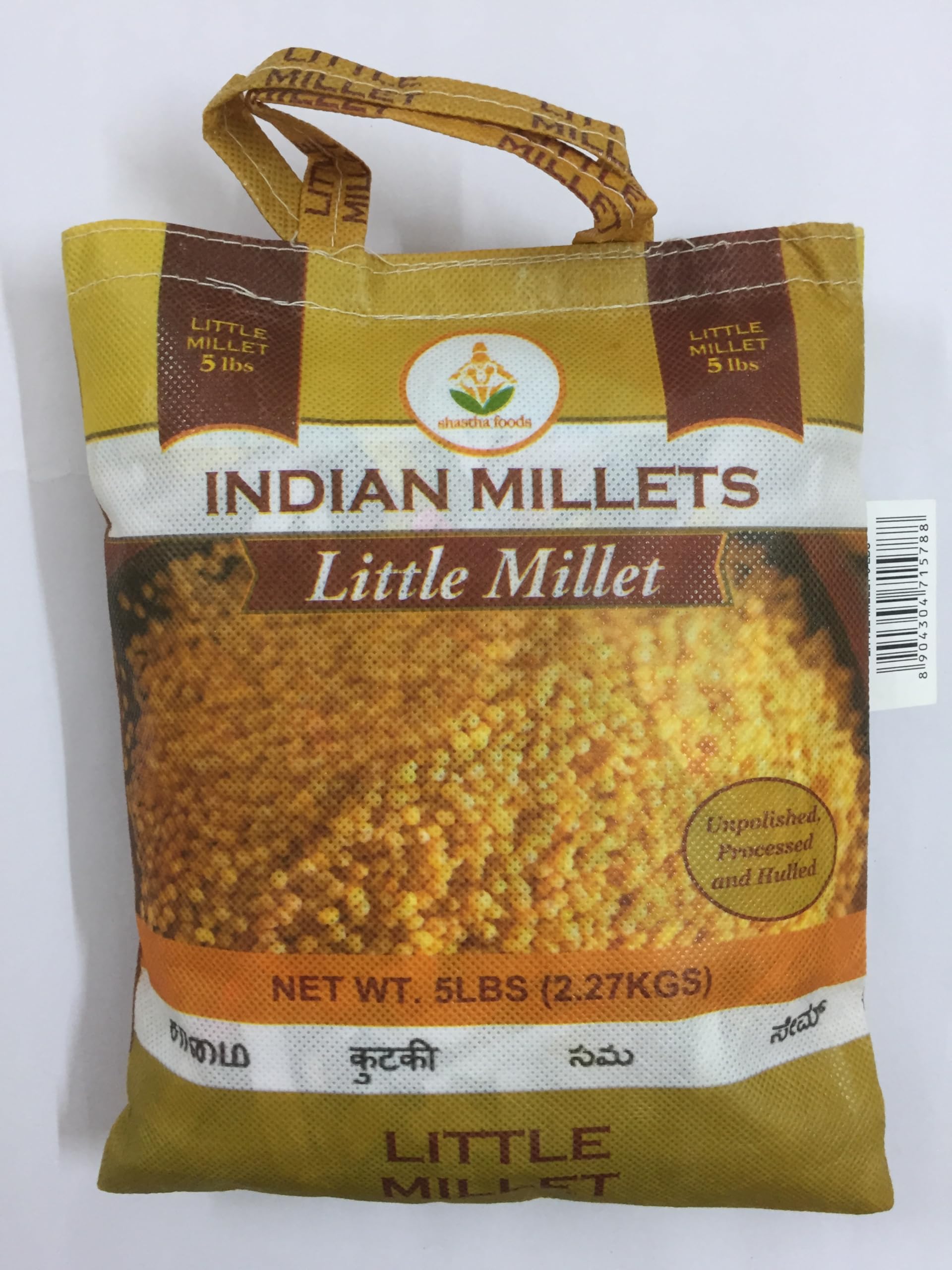 Shastha Little Millet (Samai)- 5 Lbs (Pack of 1) - Processed, Unpolished and Hulled