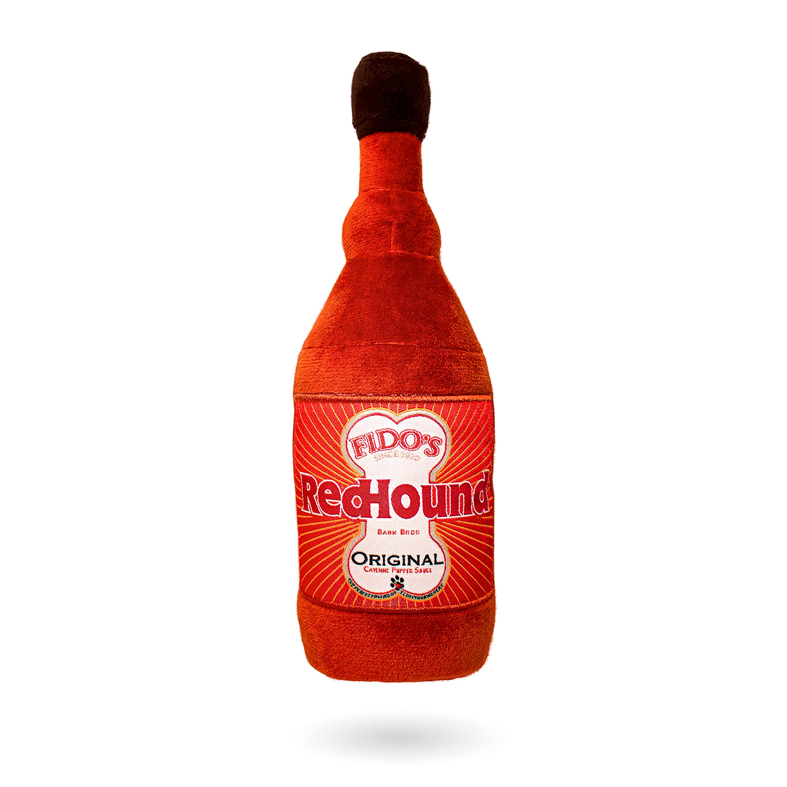 Sauce Bottle Dog Toys - Plush Squeaky Dog Toys Funny Parody - Dog Birthday Toy - Cute Dog Toys - Puppy Toys - Puppy Gifts - Dog Toys for Small, Medium, Large Dogs (Redhound)