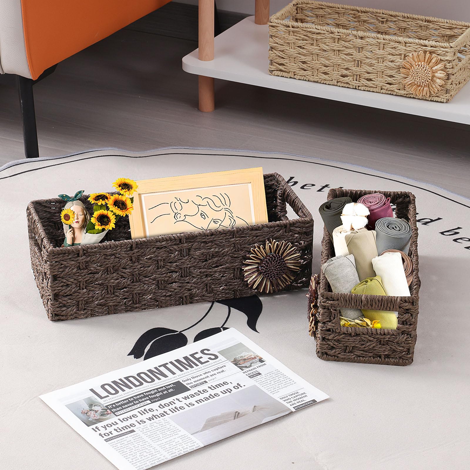 Cajas Almacenaje Decorativas YheenLf Cestas Almacenaje, Cajas