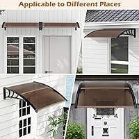 Vista 17 de Tangkula 2 Pack 40" x 40" Window Awning, Modern Polycarbonate Overhead Door Awning with Hollow Sheet for Rain Snow Sunlight Protection, UPF 50+
