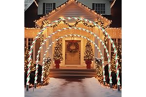 VIHOSE 10 Feet Candy Light Driveway Christmas Arch