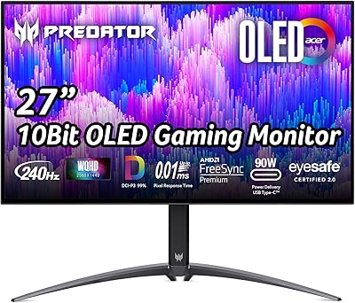 Acer Predator X27U, 67,3 cm (26,5 pollici), 240 Hz, FreeSync, OLED - DP, 2 x HDMI