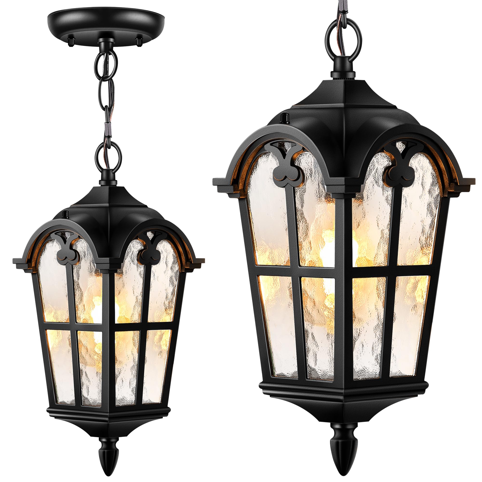 Photo 1 of VIANIS Vintage Outdoor Pendant Light Fixture, Black