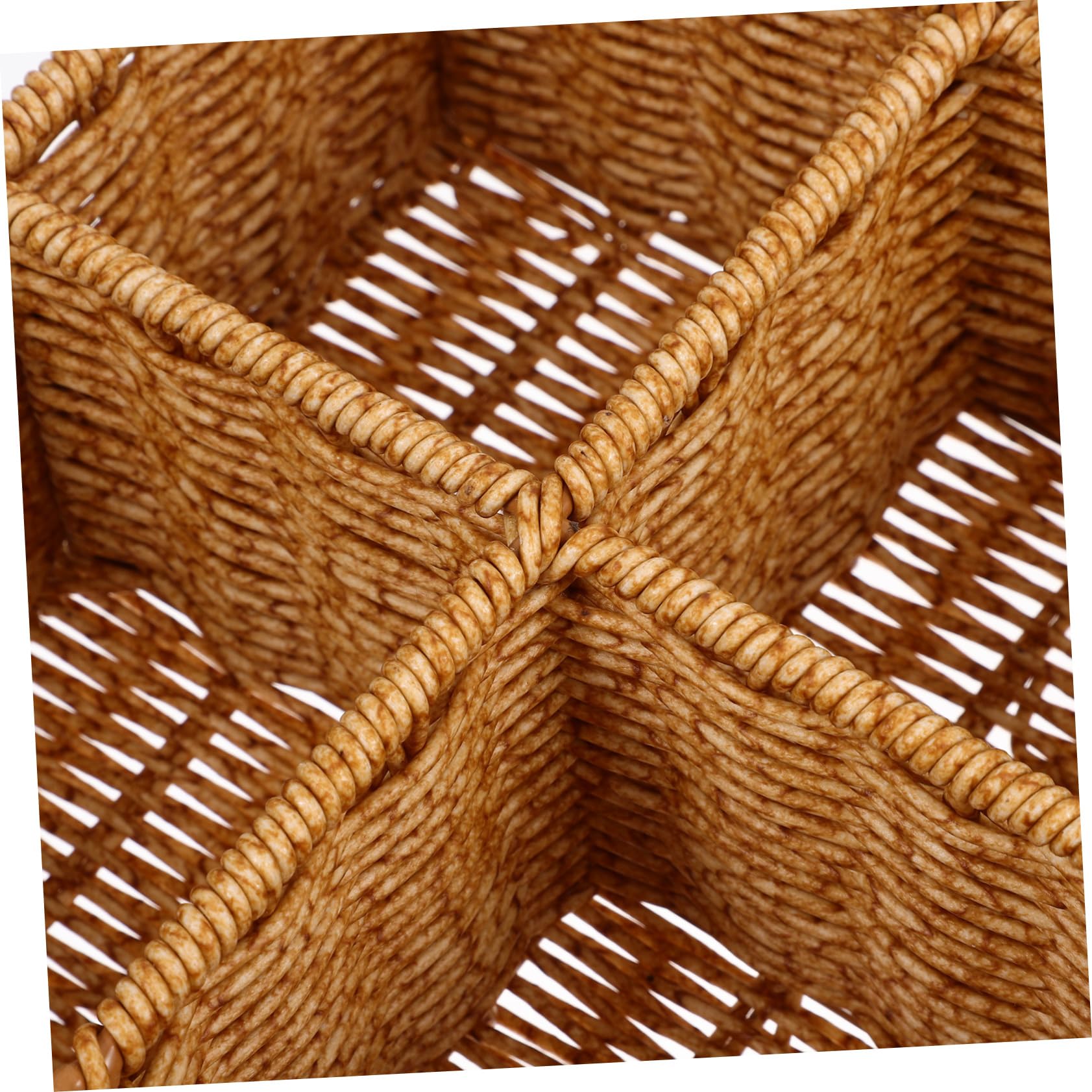 BESTYASH Cesta Organizadora de Cubiertos Separador para Cajón de Cocina de Ratán Sintético Plástico, Diseño Ahorra Espacio, Uso Práctico en Cocina