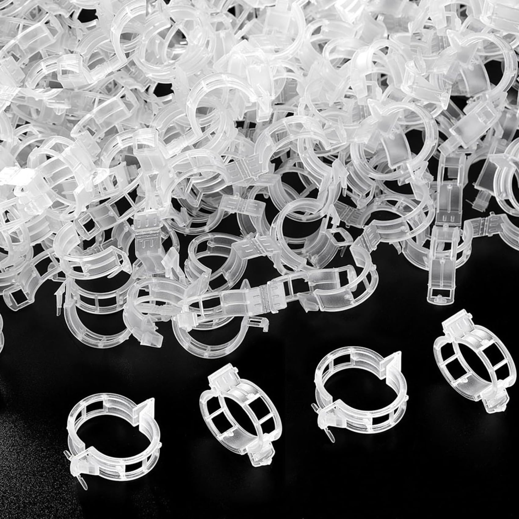 100 Pcs Plant Support Clips, Reusable Plastic Tomato Vine Clips Garden Trellis Fixing Clips for Climbing Plants Grape Cucumber Vegetables and Potted Plants Training to Grow Upright