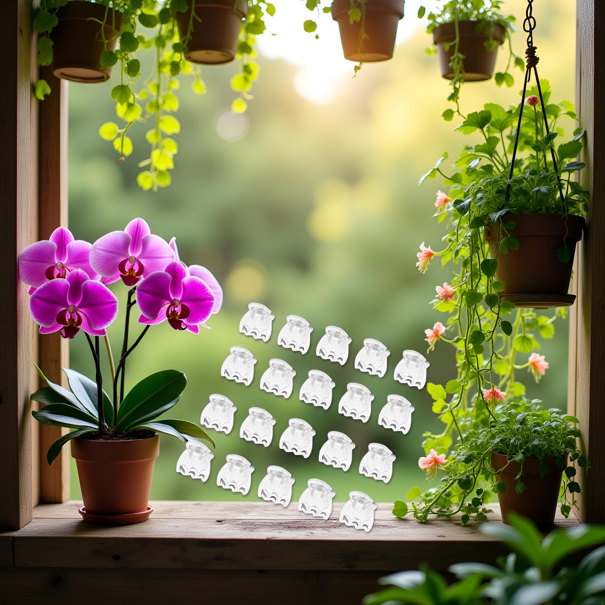 Artificial Orchid Flowers Clips: Clear Plastic 6 Claw Support For Garden Vine And Stem Climbing Plants From Babypets22, $6.98