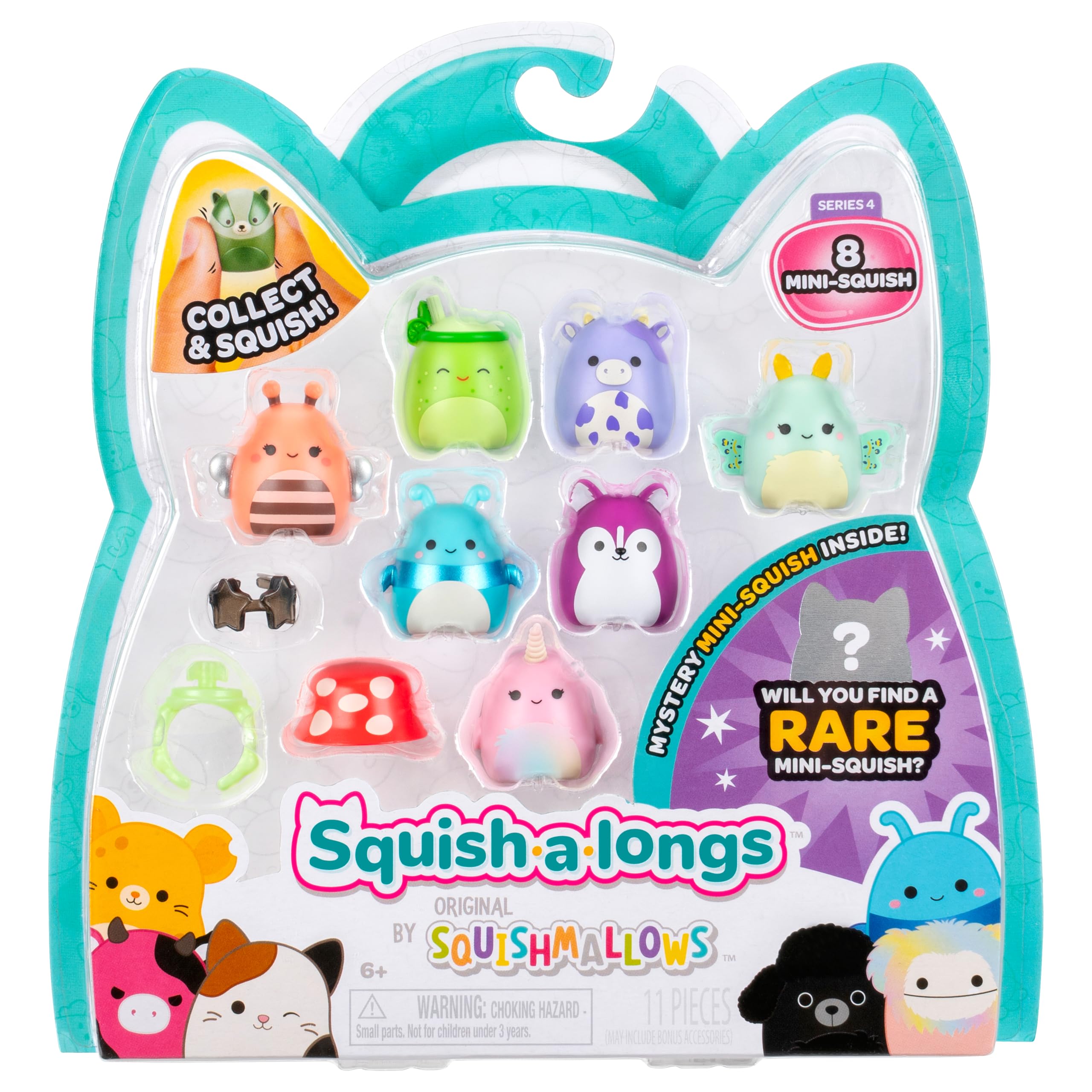 Amazon.com: Squish-a-longs Mini-Squish 8-Pack (Wave 4, Style 4