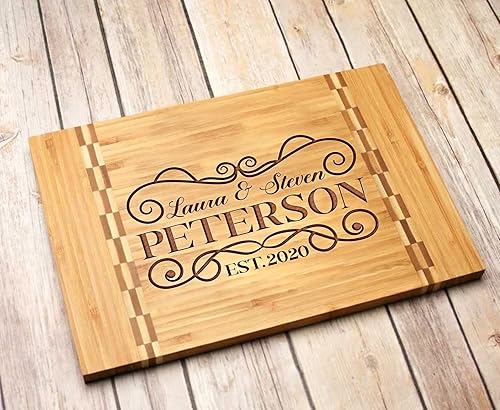 Miniatura 8 de Tabla de cortar personalizada Mr and Mrs Regalo de boda para pareja Tabla de cortar grabada personalizada