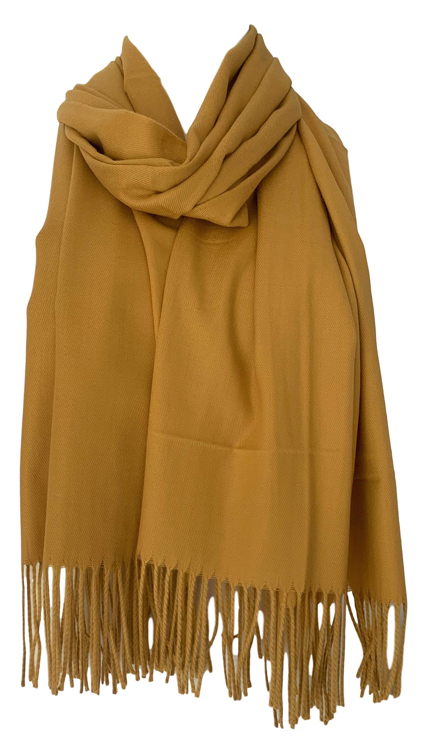 Purple Possum Women's Mustard, Yellow, Mustard Yellow Purple Possum® Mustard Yellow Scarf Plain Oversized Wrap Soft Cosy Shawl