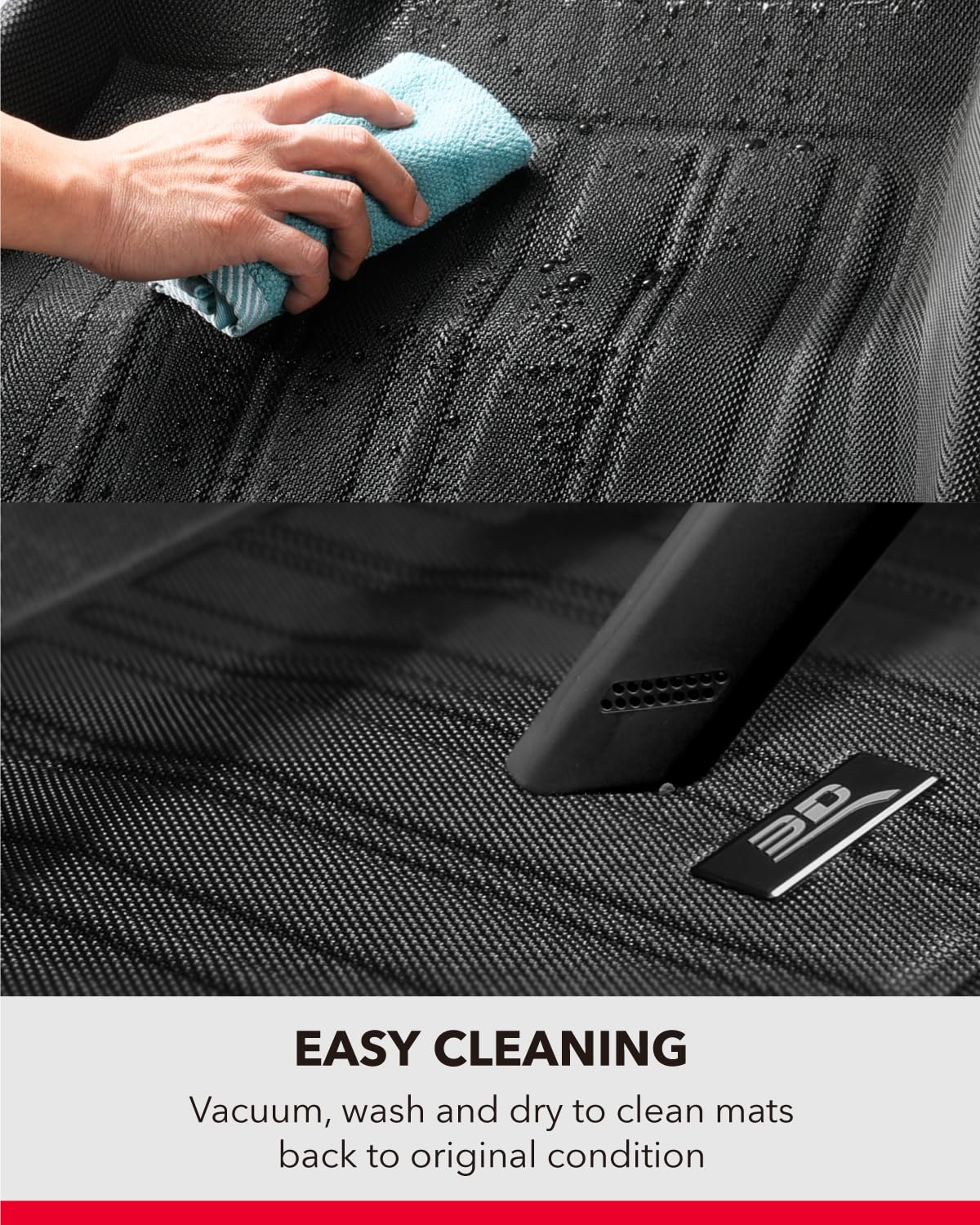 3D MAXpider Custom Fit Elitect Floor Mat Black Compatible with Tesla Model Y 5-Seat 2021-2025 - Full Set — view 9