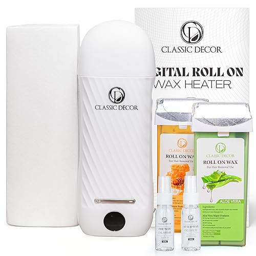 Miniatura 1 de Kit de cera enrollable con cera de aloe y miel, kit de rodillo de cera para depilación con spray de cera para antes y después de la cera, incluye