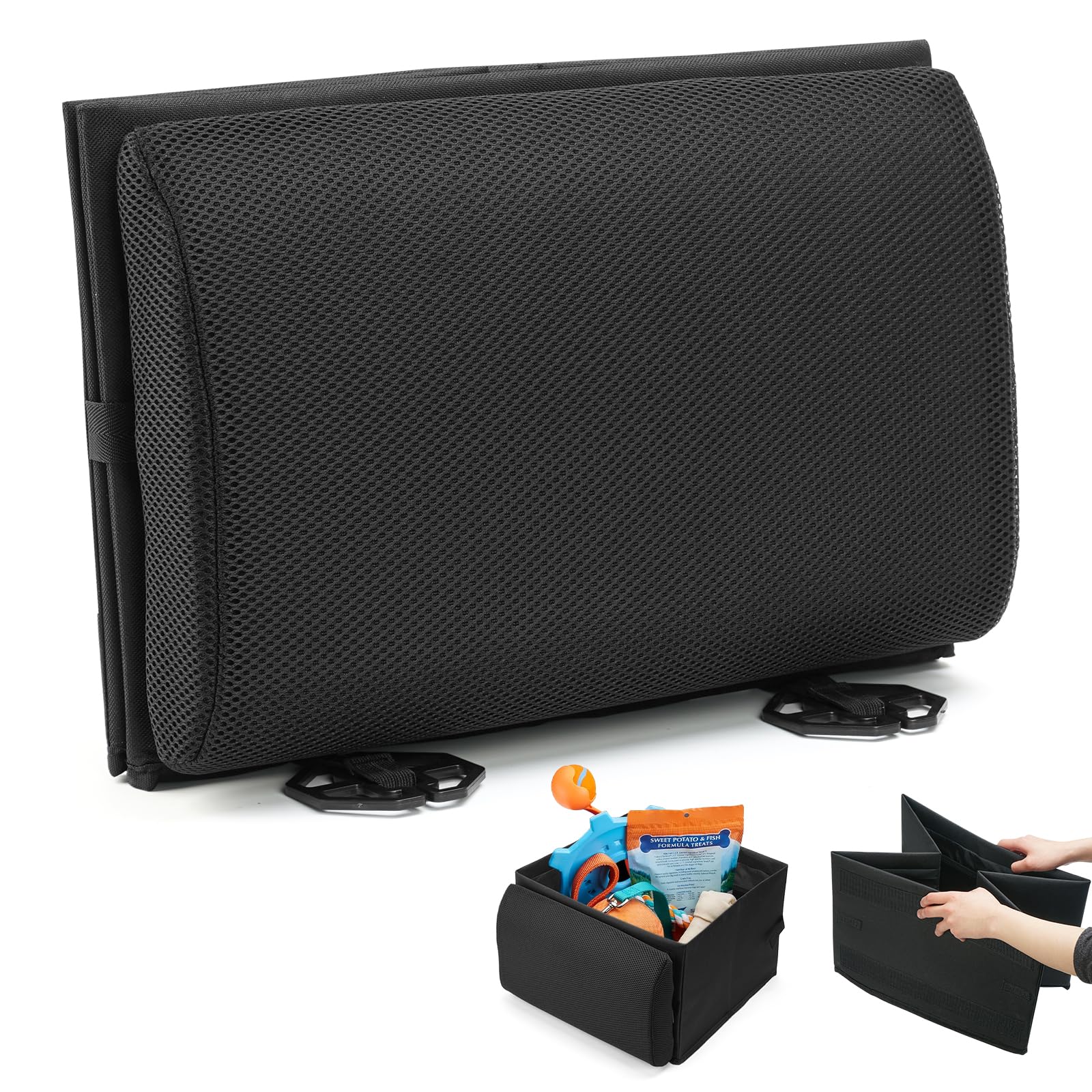 AnyForce Lumbar Support Pillow for Car-2 in 1 Back Pillows with Storage Box Back Support