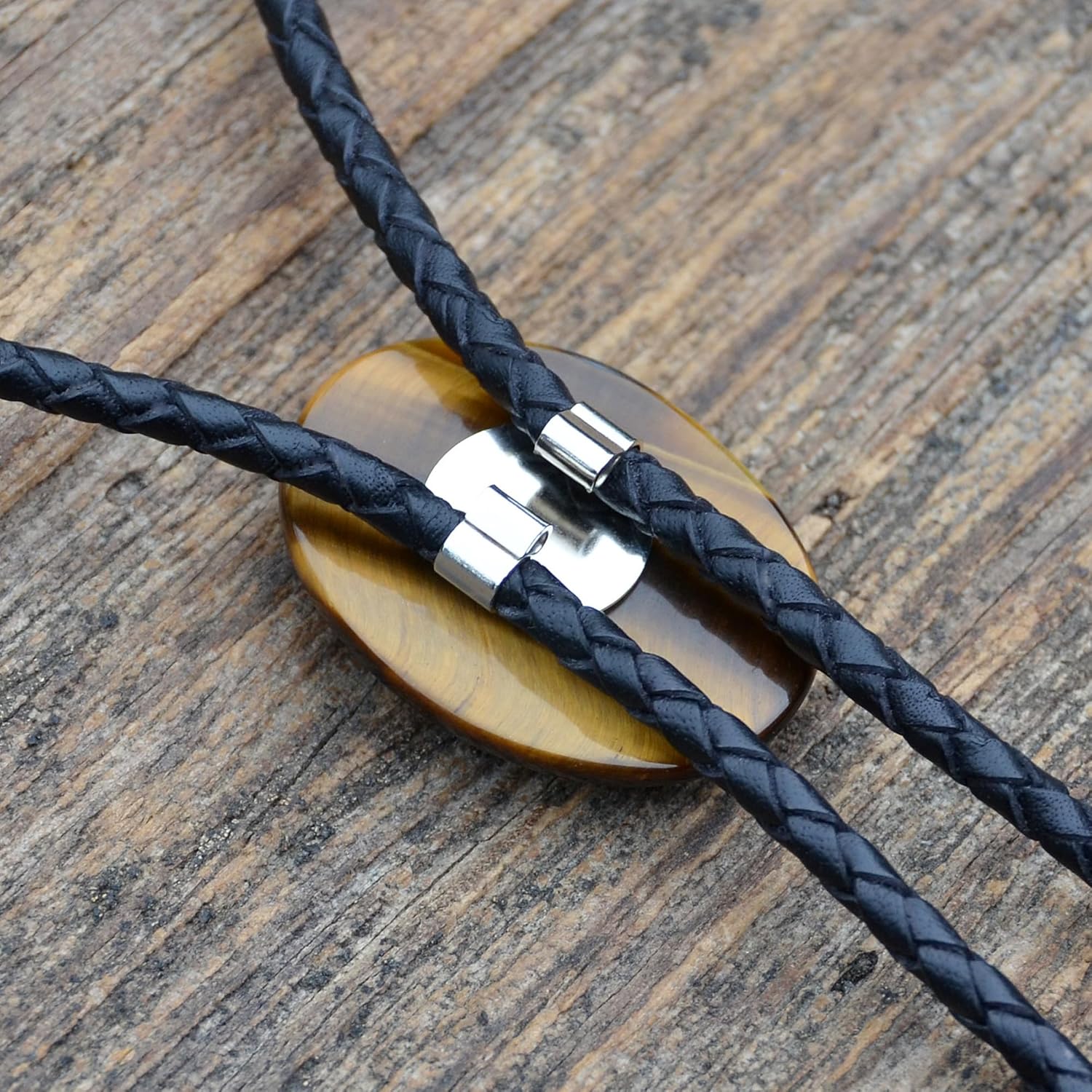 Tiger's Eye Stone Bolo Tie