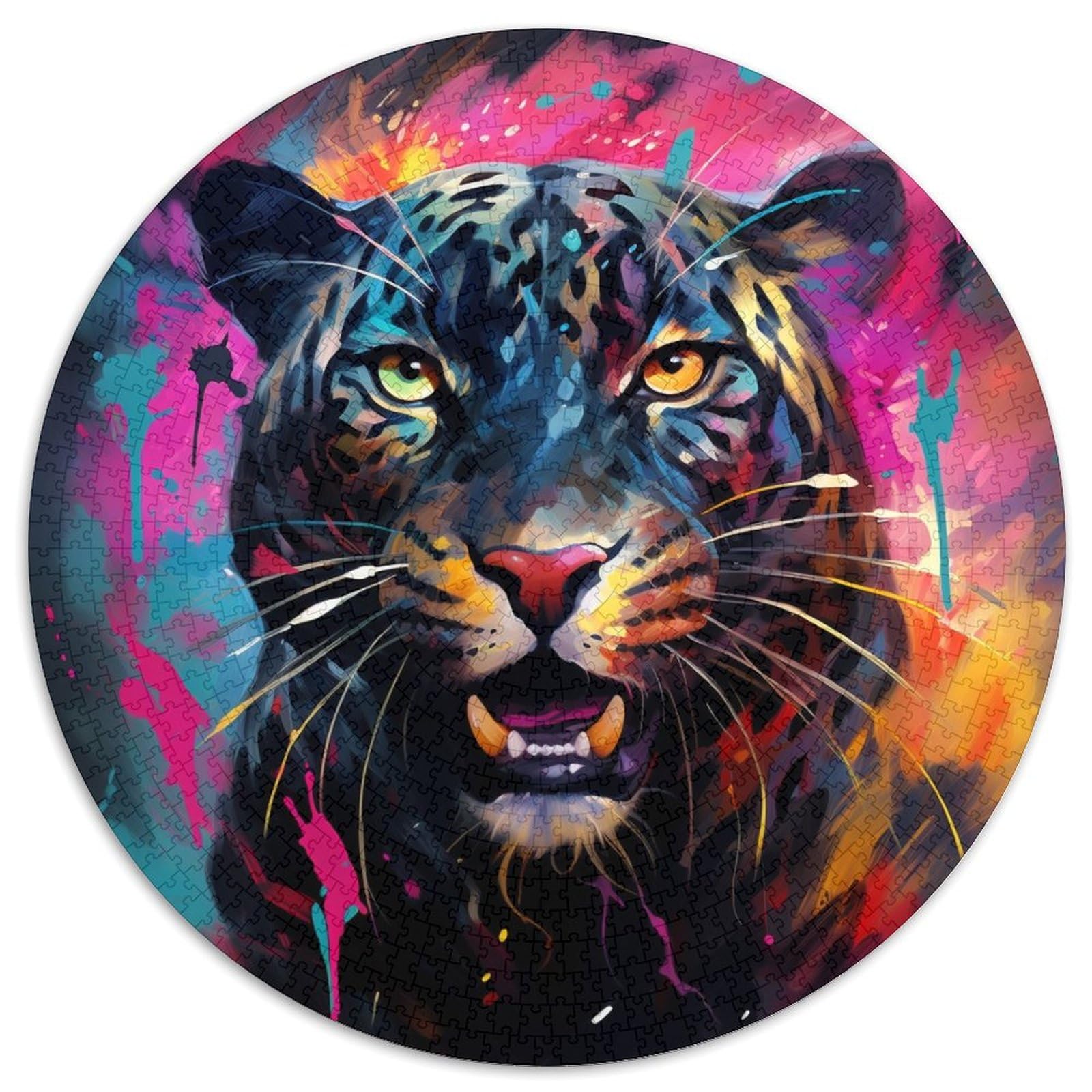 Jigsaws 1000 Pieces for Adults Black Leopard Jigsaw Puzzles for Adults Artwork Decor Intelligence Toy for Family Indoor Games 67.5x67.5cm — image 1
