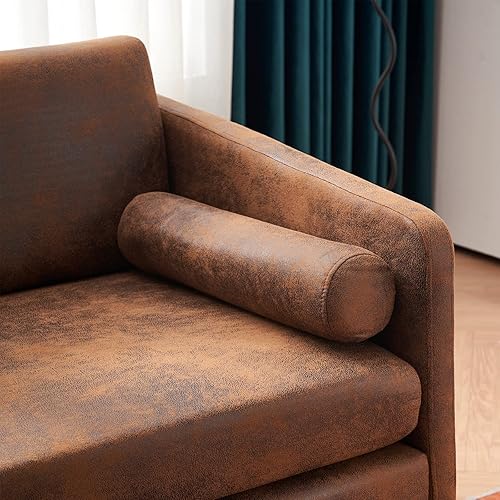 Miniatura 13 de Karl home Mid-Century - Silla decorativa retro de tela bronceadora para sala de estar con patas de metal para dormitorio, oficina, cafetería, sillón