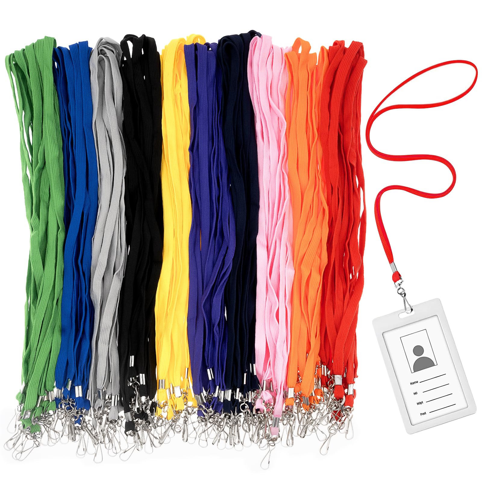 LYCN 100 Pack Lanyards Bulk, Colorful Office Lanyard Badge Lanyards Neck Strap