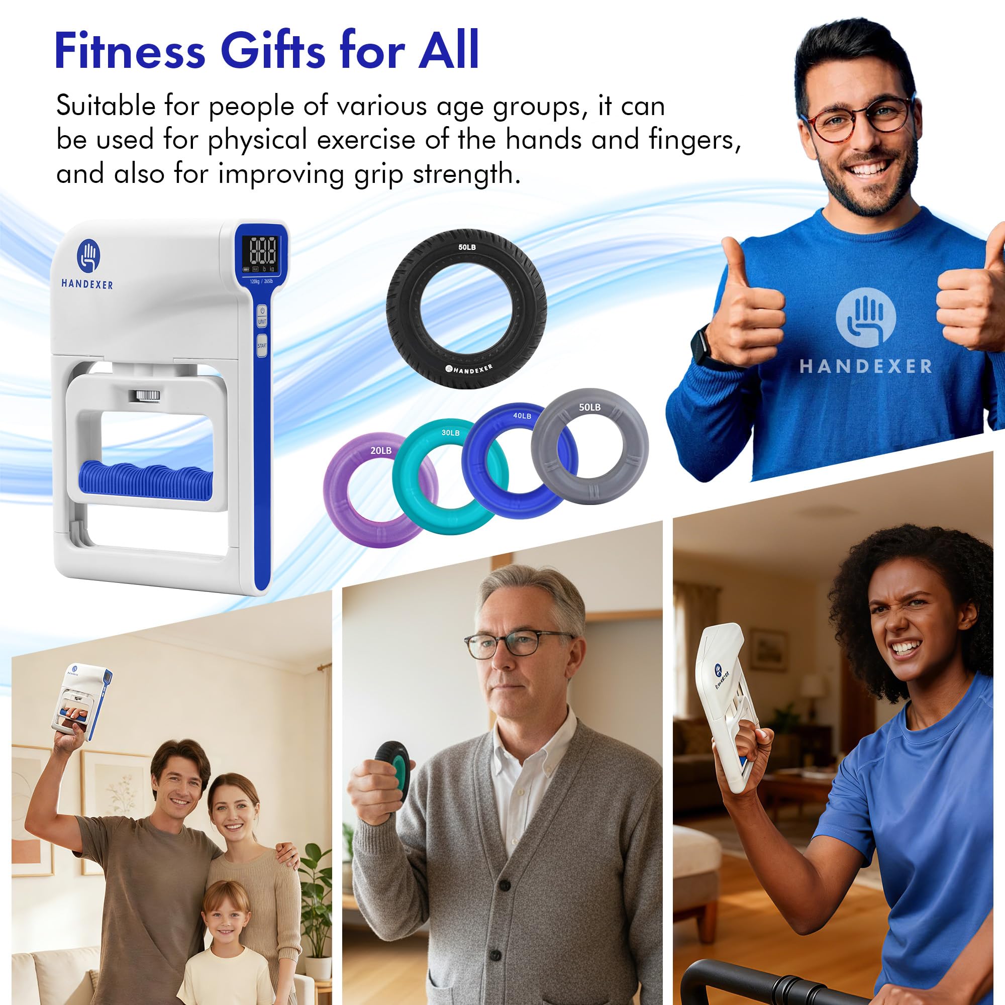 Dinamómetro Digital de Mano, Medidor de Fuerza de Agarre y Fortalecedor Manual para Entrenamiento y Fisioterapia, Ejercitador para Deportistas, Escalada, Guitarristas, Uso en Casa y Gimnasio