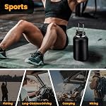 128 oz Insulated Water Bottle with Straw Lid and Handle, One Gallon Stainless Steel Double Vacuum Water Jug for Hot & Cold Drinks - Sweat Proof, Great for Travel, Hiking, Camping - Olive Green