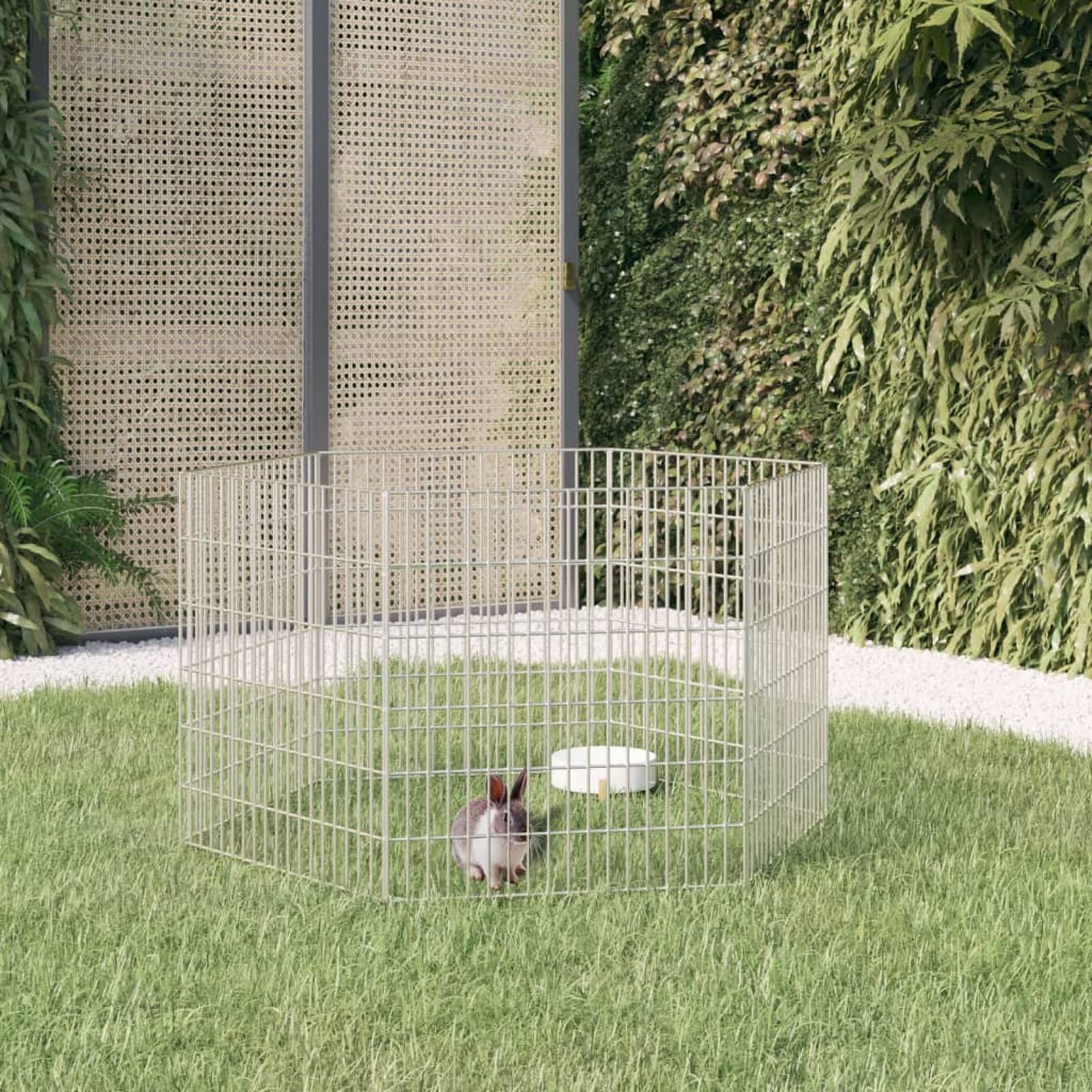 YARDIN Vrijloopren voor konijnen cavia's, omheining, vrijloopren voor kleine dieren, vrijloopren hamsters, konijnenhok, vrijloopren wit doorschijnend (145 x 75 x 48 cm