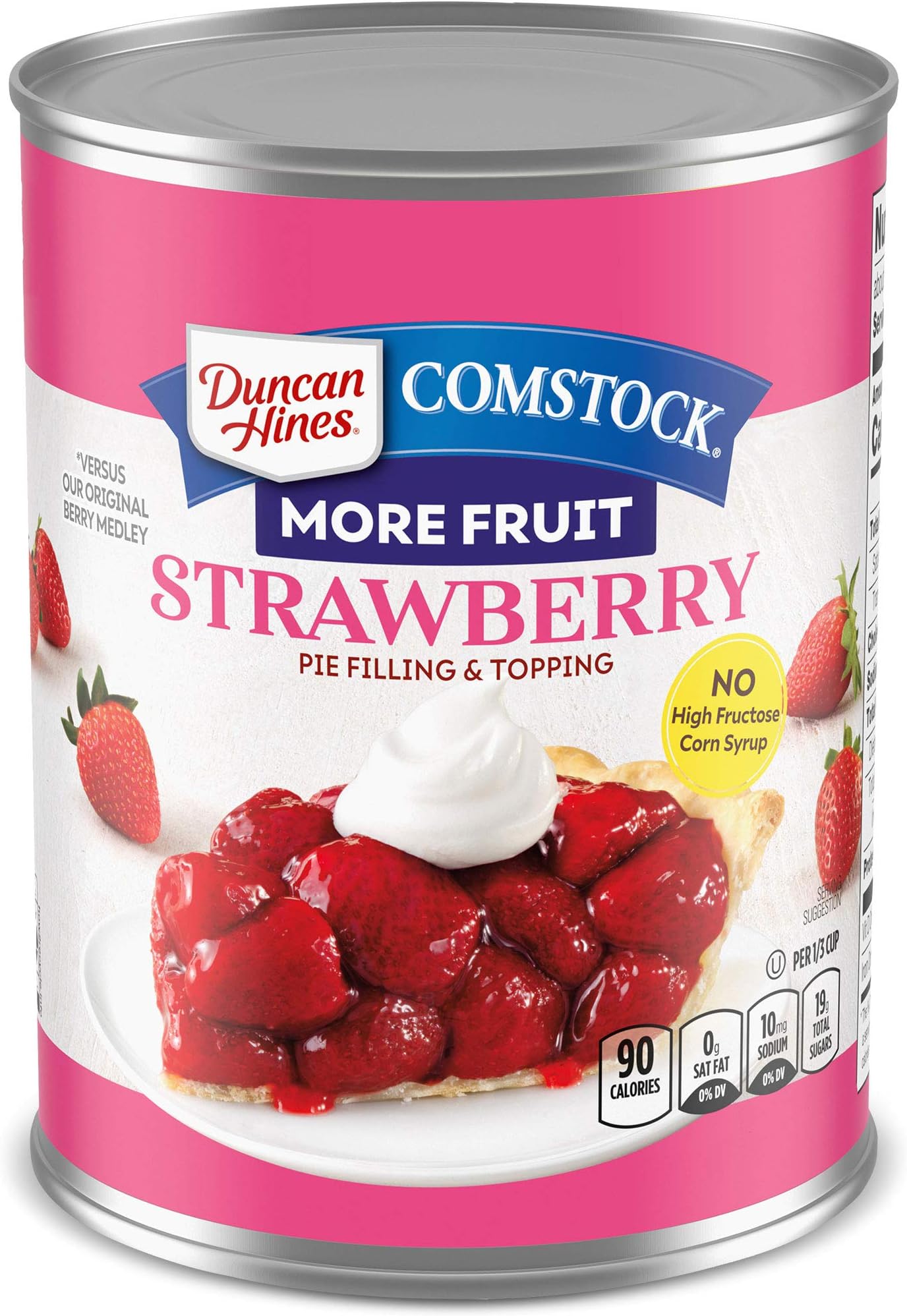 Duncan Hines Comstock Premium Pie Filling & Topping, Strawberry, 21 oz