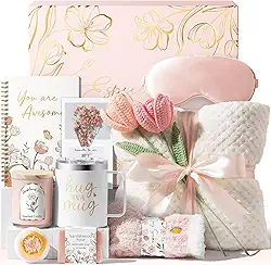 Presentes de aniversário de Natal para mulheres, pacote de autocuidado, cestas de presente para mulheres, conjunto de presentes de spa, pensamento exclusivo de você, cestas inspiradoras de simpatia