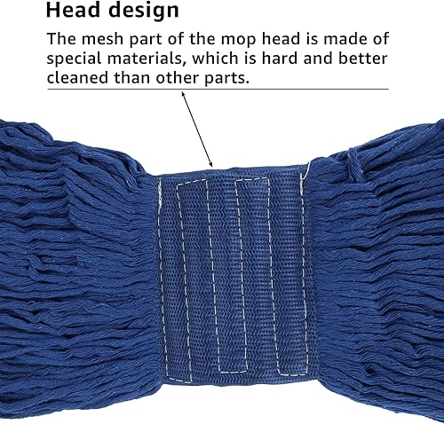 Miniatura 4 de LANIAKEA 4 cabezales de trapeador comercial, repuesto de cabezal de trapeador con extremo de bucle, cabezales industriales resistentes para uso