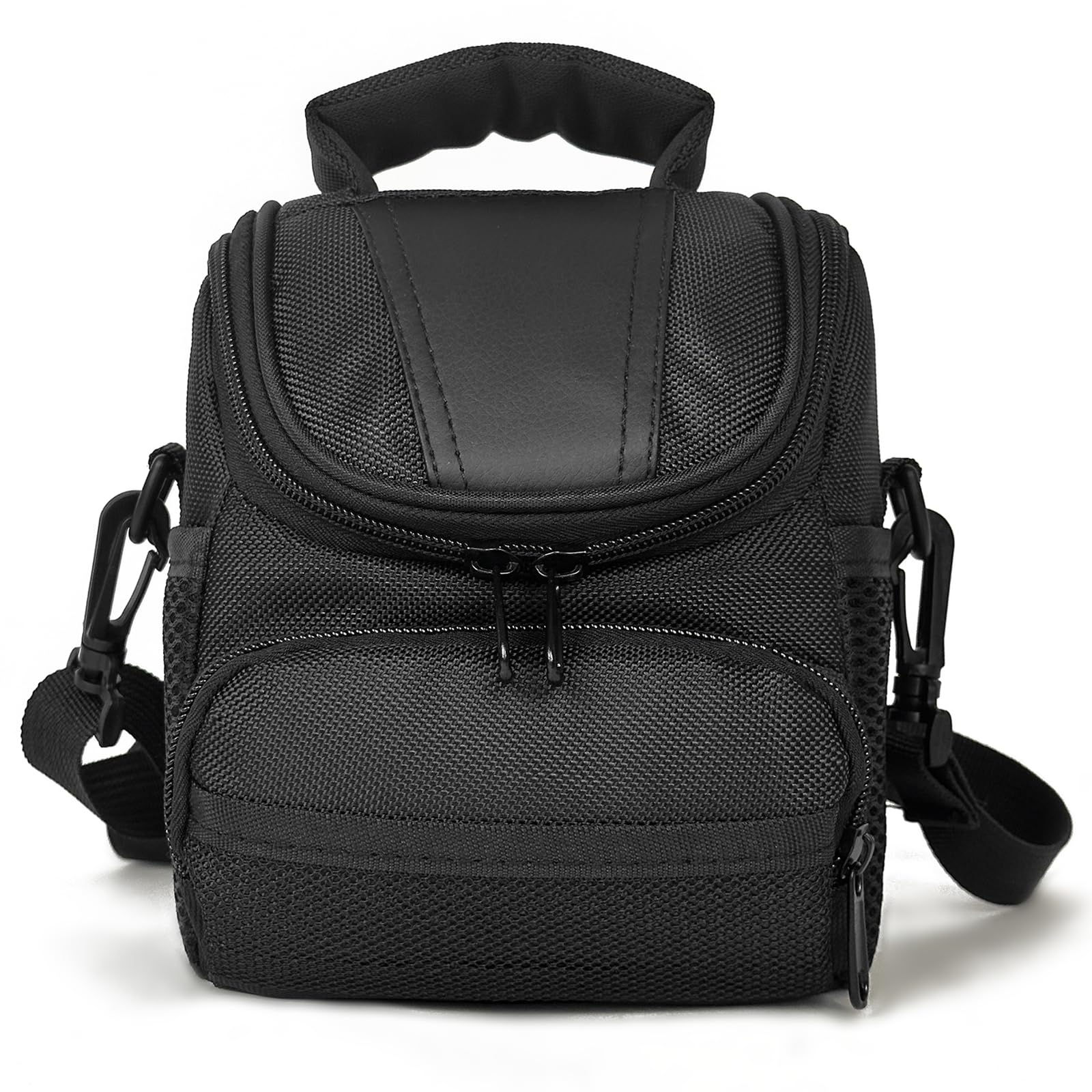 Borsa Fotografica SLR Borsa Macchina Fotografica Custodia Fotocamera per Reflex Compatta Videocamera a Stile Fondina Resistente agli Urti Tracolla Regolabile Nero km22