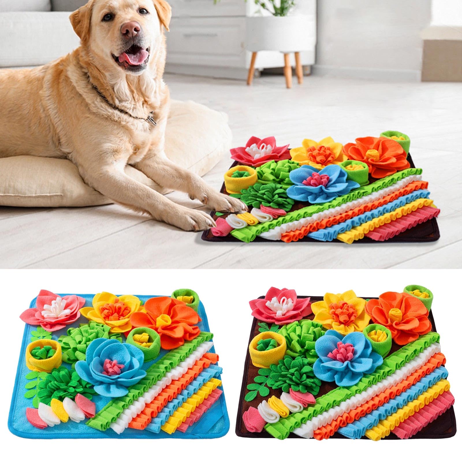 XISAOK Dog Snuffle Training Mat for Various Breeds Colorful Dog Sniff Pad Natural Foraging Skills and Reduces Pet Boredom