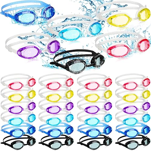 Macarrie 30 gafas de natación para niños, gafas de natación a granel, para niños y niñas, para piscina, natación, surf, buceo