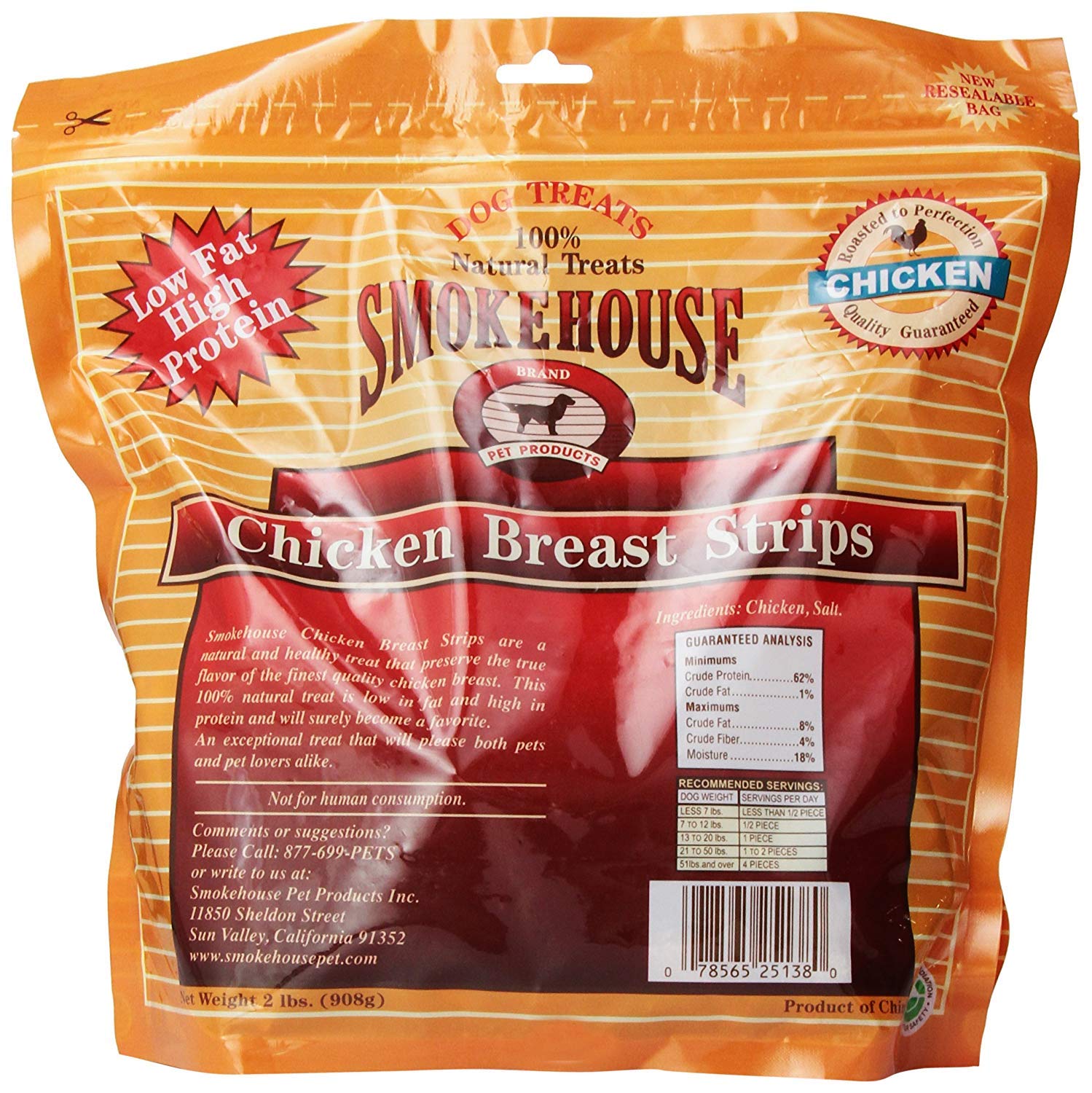 SmokeHouse 100-percent Natural Petto Pollo Strisce Dog Treats, 0,9 Kilogram