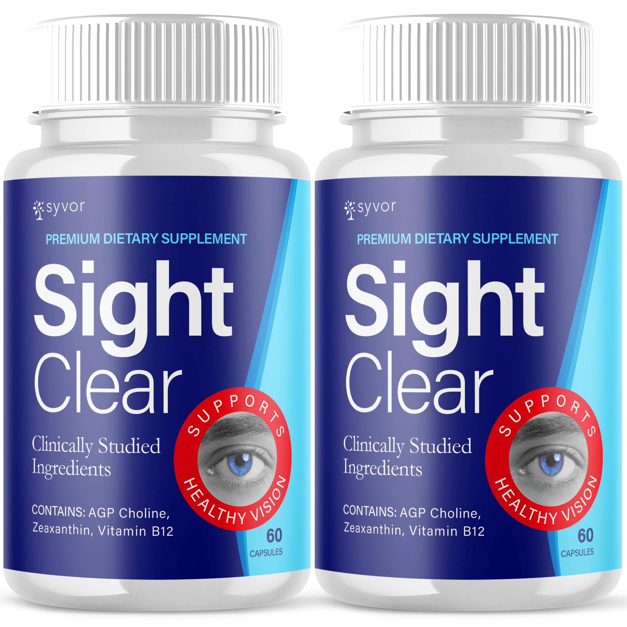 2 Pack Sight Clear Capsules, Official Sight Clear 20/20 Vision Vitamin Pills, Eye Health Support Supplement, SightClear Max Strength Vision and Supporting Eye Boosting Formula Vision (120 Capsules)