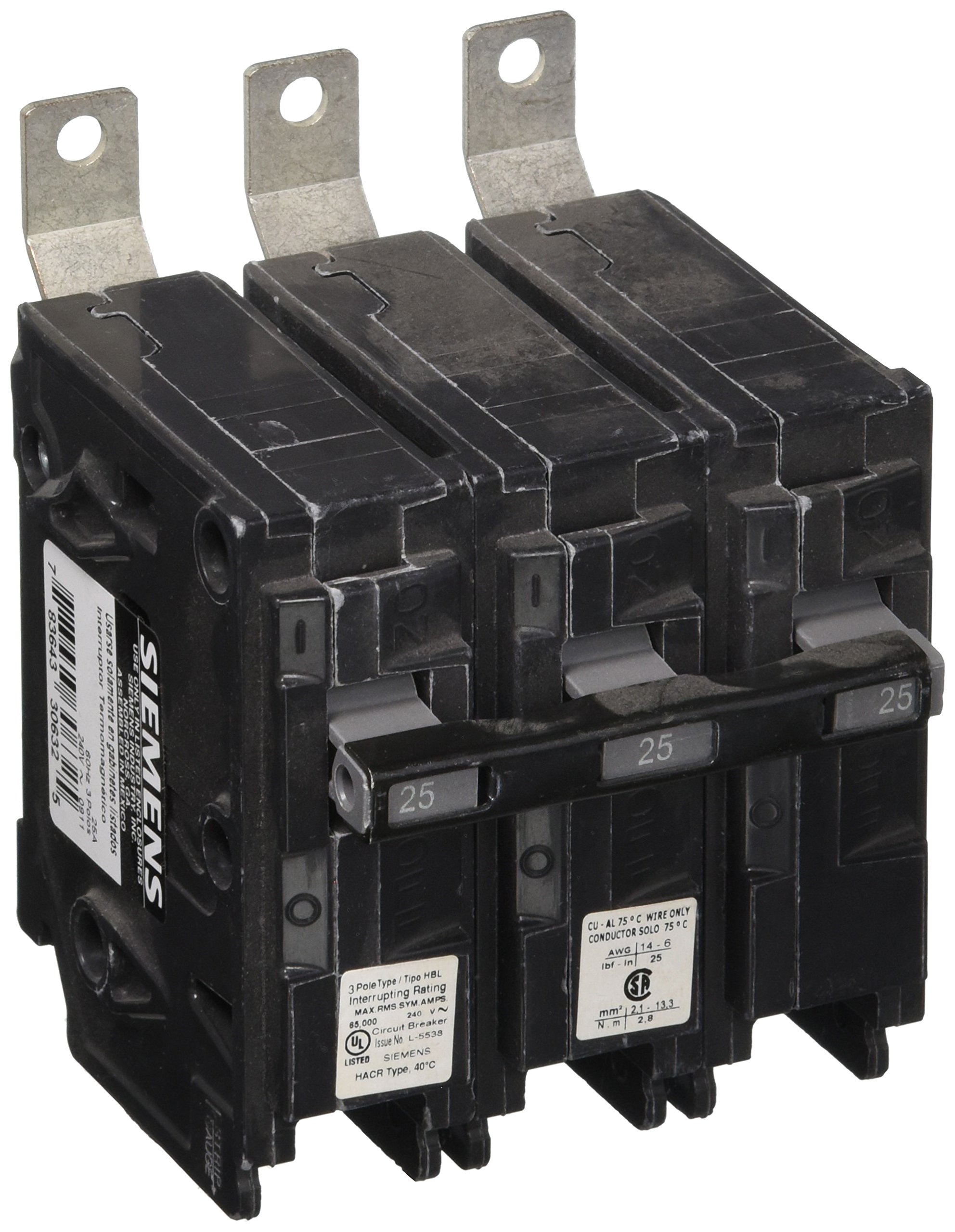 Siemens B325H Interruttore Scatolato 25A 3 Poli 240V 22kA – Bullone Tipo BL, Nuovo Di Zecca